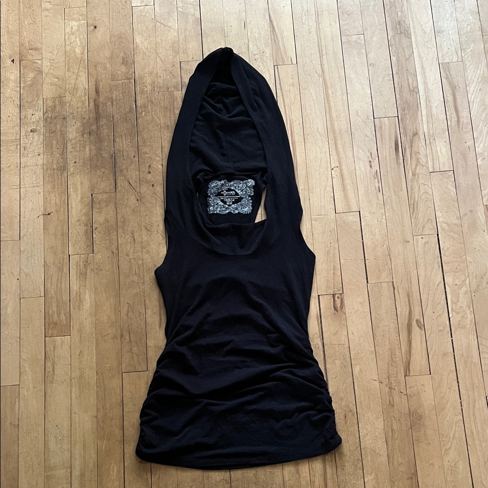 Nomads Hemp wear Black Sleeveless Hooded Top